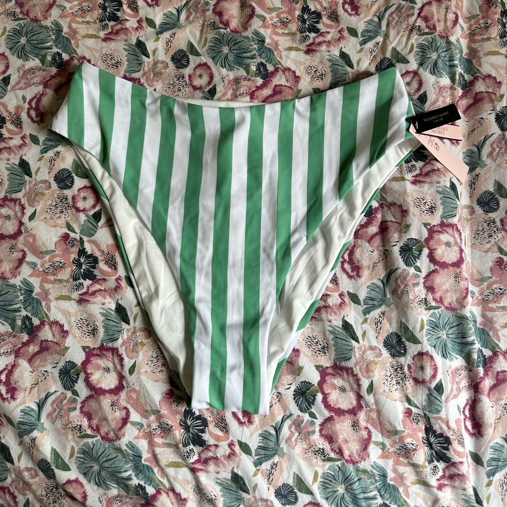 Green and white stripe Victoria’s Secret bikini bottom